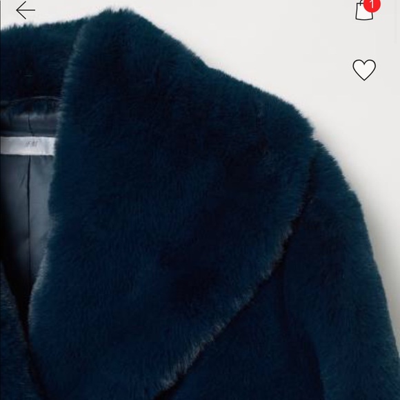 ♥️H&M Teal Faux Fur Jacket - Picture 3 of 9